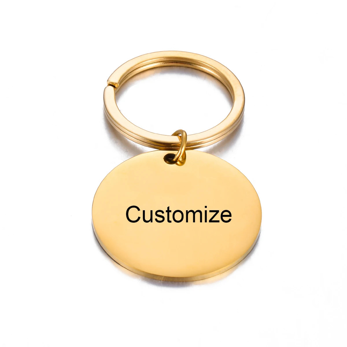 4PCS 25mm/30mm/35mm Stainless Steel Polished Blank Round Tag Key chain Charm Pendants For DIY Custom Jewelry Making Key Rings 260403BJ - view 5