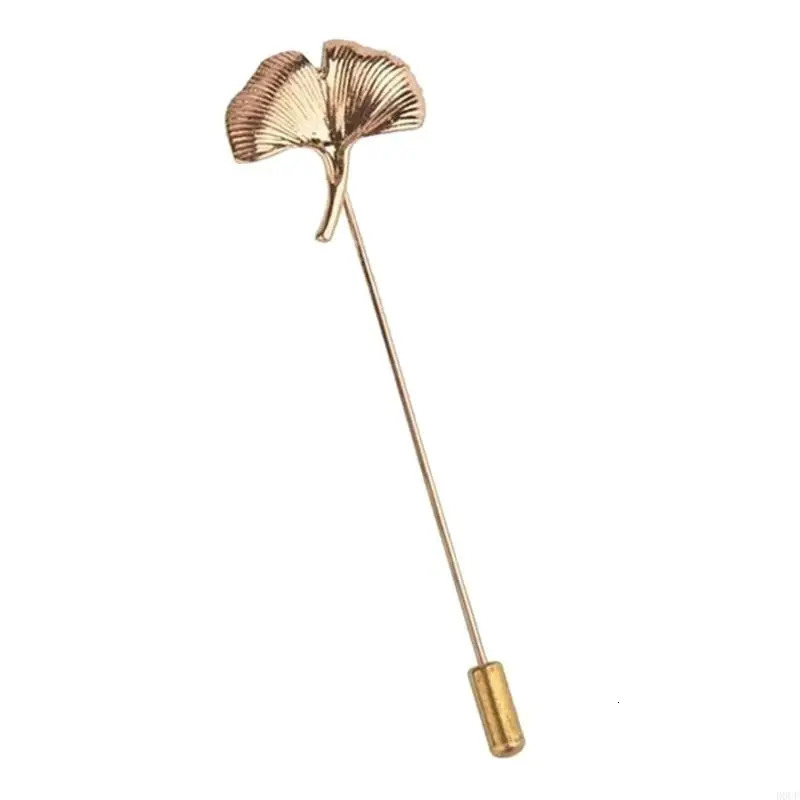 D0UF Sophisticated Gingko Leaf Pin Brooch for Party Supplies Costume Fashion Accessory 260403BJ - view 6