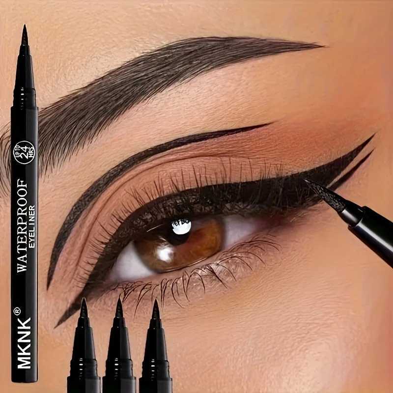 3pcs Black Waterproof Sweat-Resistant Smudge-Proof Eyeliner - Ultra Slim Long-Wear Liquid Eyeliner Pen H260406
