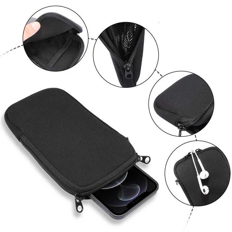 Universal Neoprene Zipper 47-72inch Mobile Phone Bag For iPhone Samsung Xiaomi Huawei Shockproof Cellphone Storage Bag C260406