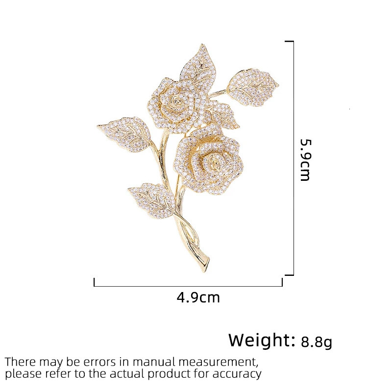 SUYU Womens Light Luxury Design Elegant And Fashionable Micro Inlaid Zircon Rose Brooch Versatile And Niche Design Brooch 260403BJ - view 4