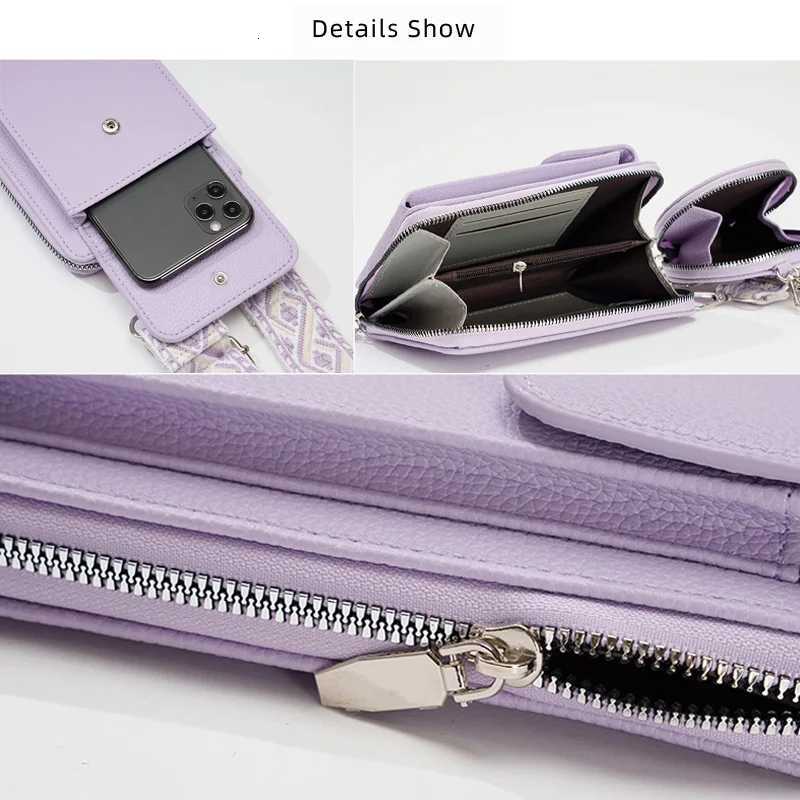 Buylor Fashion Womens Phone Bag Leather Mini Mobile Phone Shoulder Bag Casual Travel Shopping Lightweight Portable Small Purse C260406