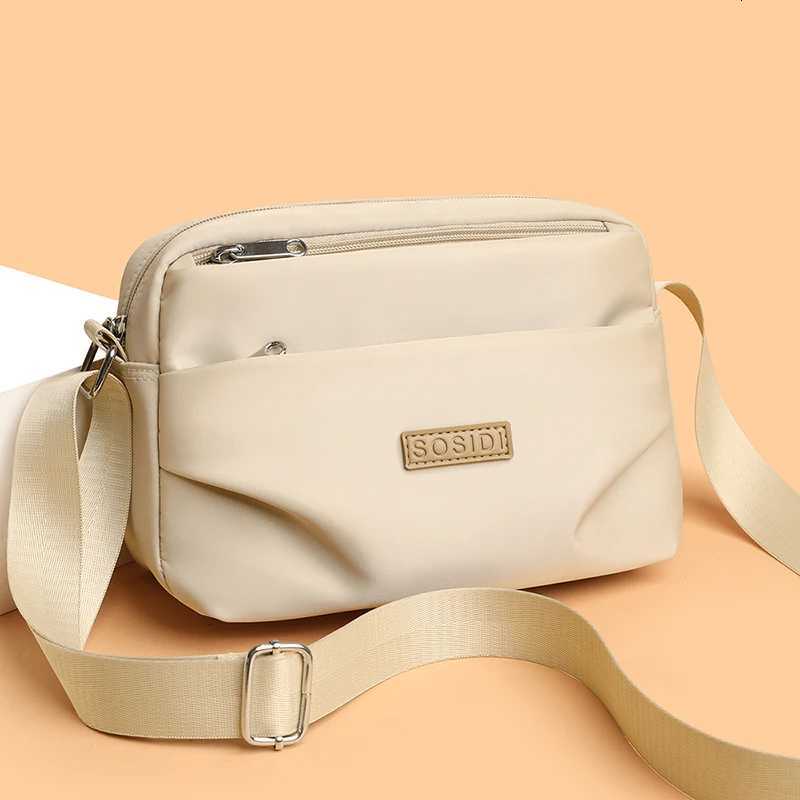 Large-capacity womens office backpack - waterproof nylon fabric bag - fashionable multi-compartment single-shoulder bag - trend C260406