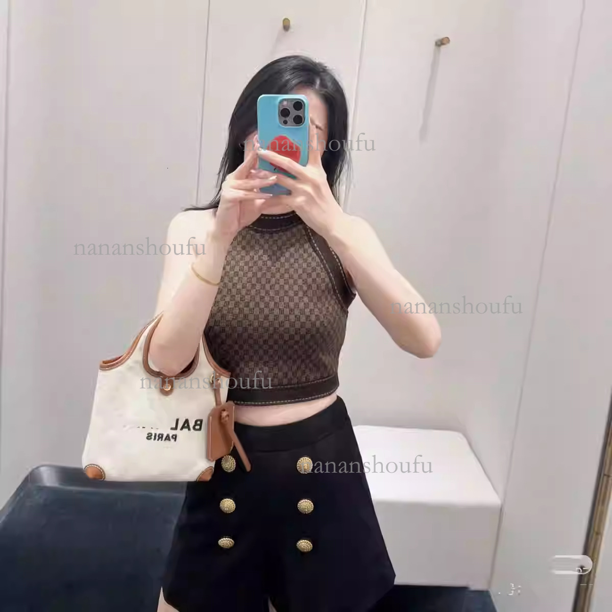 2026 Designer Set Luxury Brand Women's Summer New Fashion Print Splicing Slimming Tank Top Sleeveless Top Sexy Tight Skirt Outdoor Casual Basic W