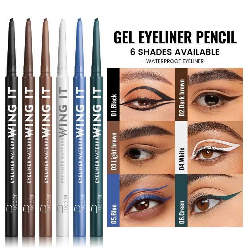 6 Matte Gel Eyeliner Pencils Waterproof Long Lasting Makeup Beginner Friendly Smooth Gel White Green Blue Brown Black Eyeliner H260406