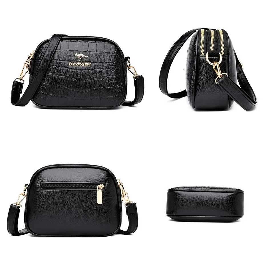 3 Layers Zipper Pockets Quality Crocodile PU Leather Womens Handbags Shoulder CrossBody Bags Light Luxury Female Handbag Sac C260406