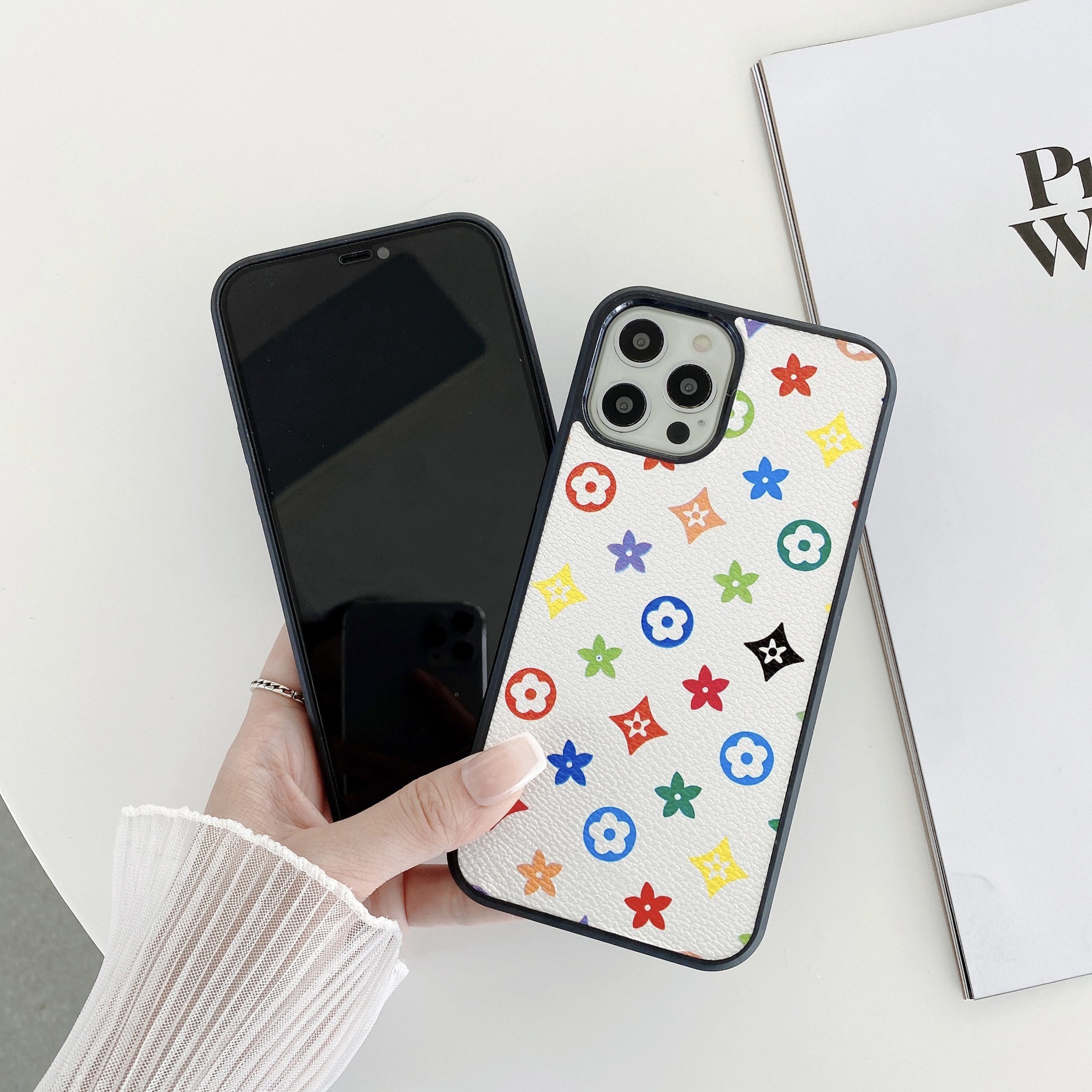 2026 New Designers' Luxury Collection Foreign Trade Suitable Iphone 15 Vintage Leather Pattern Phone Case, Apple 14 Pro Max Full Protection Anti-