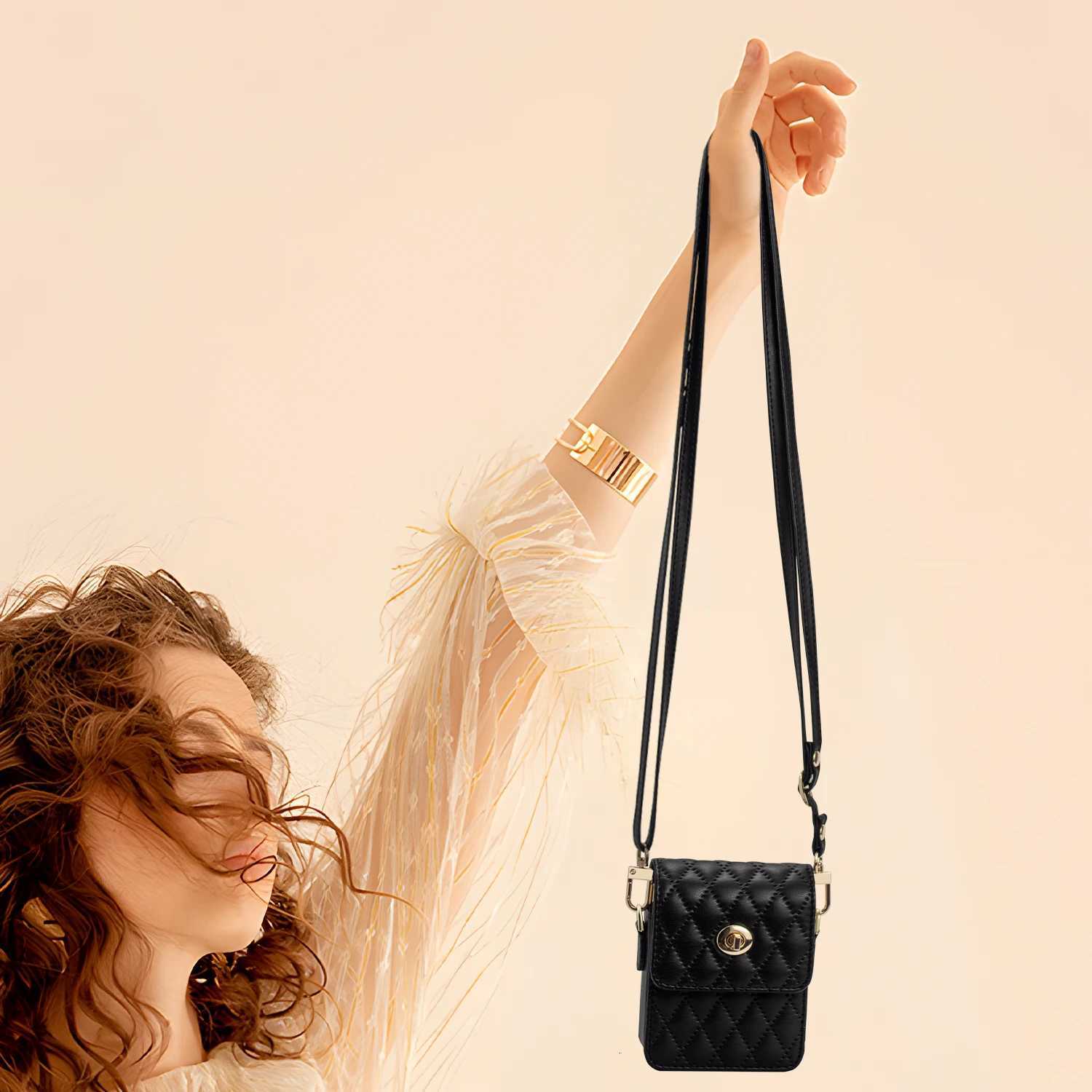 WomenGirls Fashion PU Leather Mini Phone Bag With Adjustable Crossbody Lanyard Strap For Galaxy Z Flip 7/6/5/4/3 Phone Case C260406