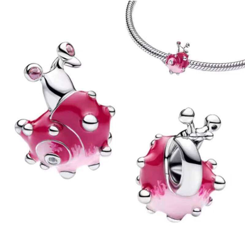 2026 New 925 Silver Gemstone Flower Bird Gold Rose Tulip Plated Apple Charm Women DIY High-quality Jewelry Gifts for Mother's day