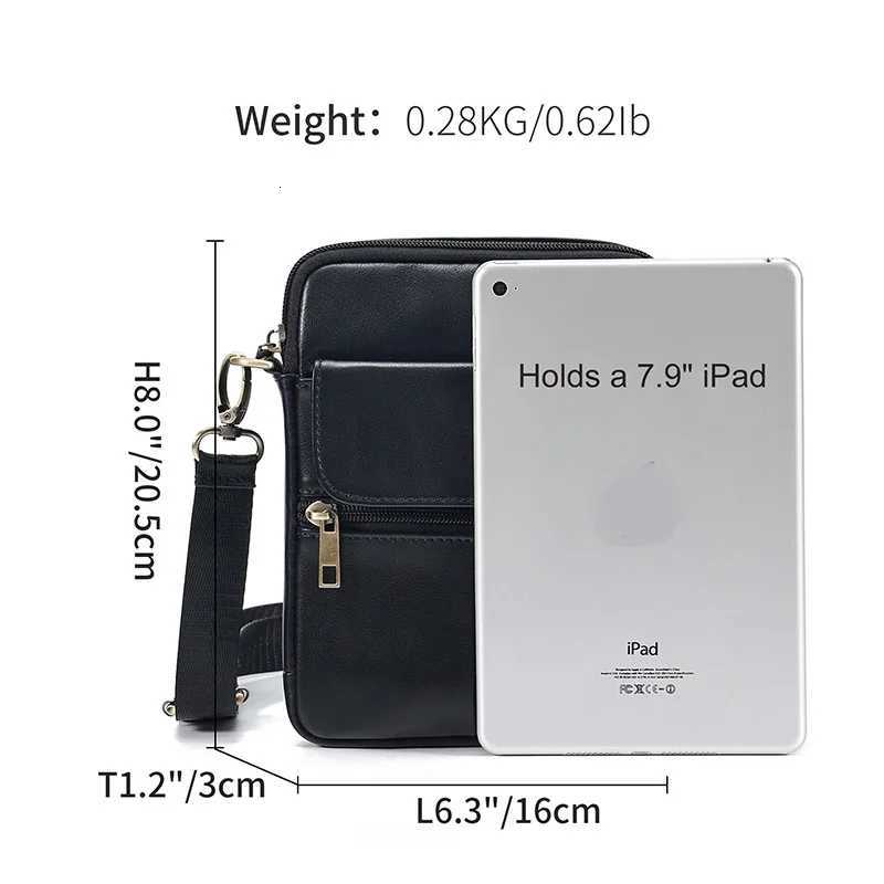 Genuine Leather mens crossbody bag high quality cowhide single-shoulder bag retro casual men small mobile phone message bag C260406