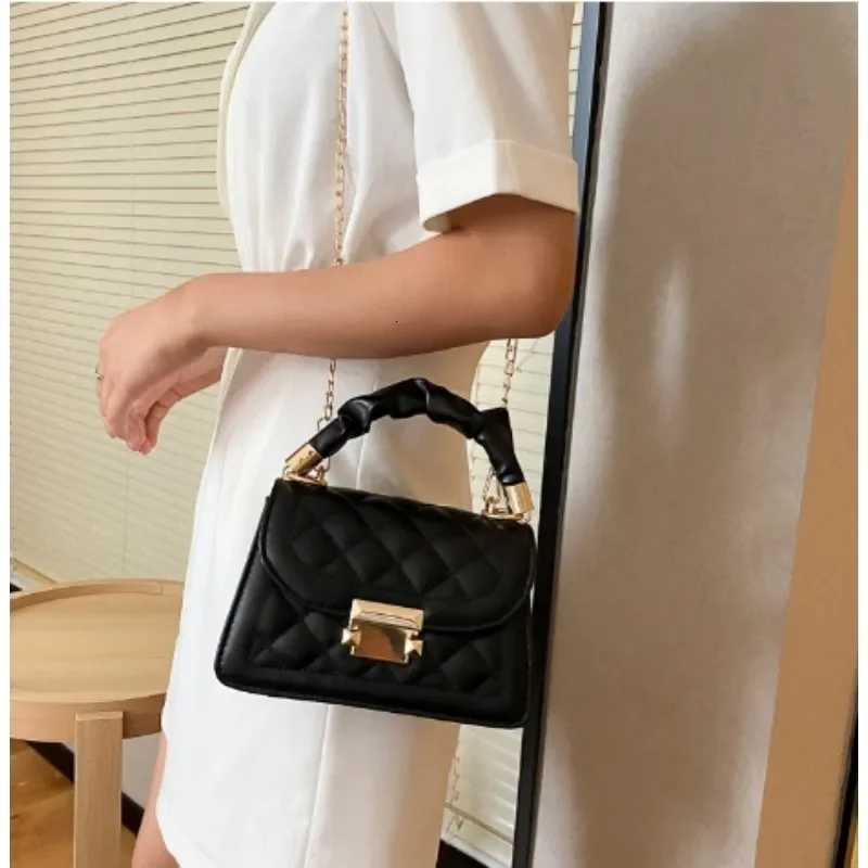 Grid pattern tote bag womens decoration flap wallet fAshion PU leather crossbody bag high quality bag C260406