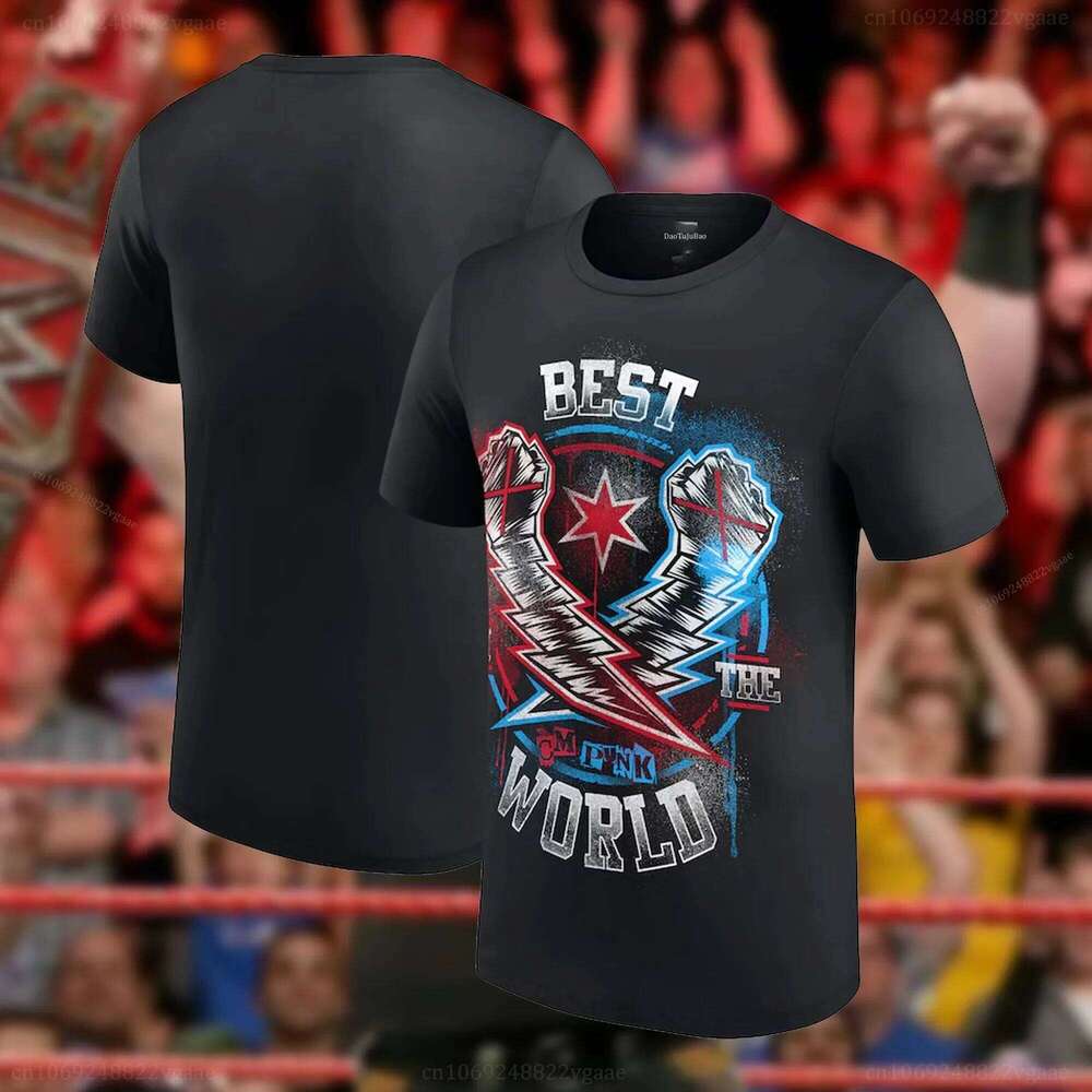 Summer CM Punk T Shirt Wrestling Tshirt Vintage Boxing Gym Cotton Clothes Training Tee Size 26H0406