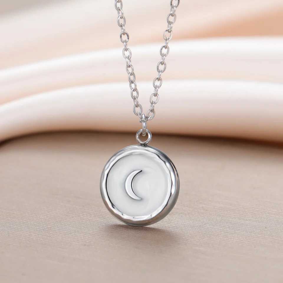 Cazador Crescent Moon Necklace for Women Trendy Stainless Steel Jewelry Coin Pendant Necklace Birthday Gift Wholesale 2026 New H260406