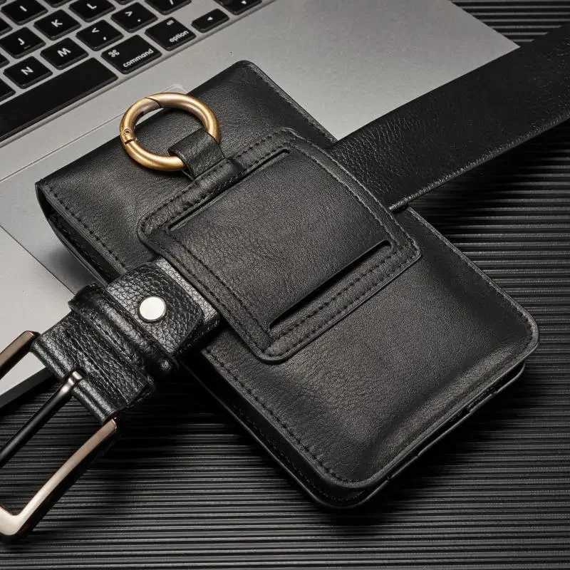 Universal Leather Wallet Phone Case Belt Clip Cover For iPhone Samsung Xiaomi Waist Bag Holster Pouch for Outdoor Sports Running C260406