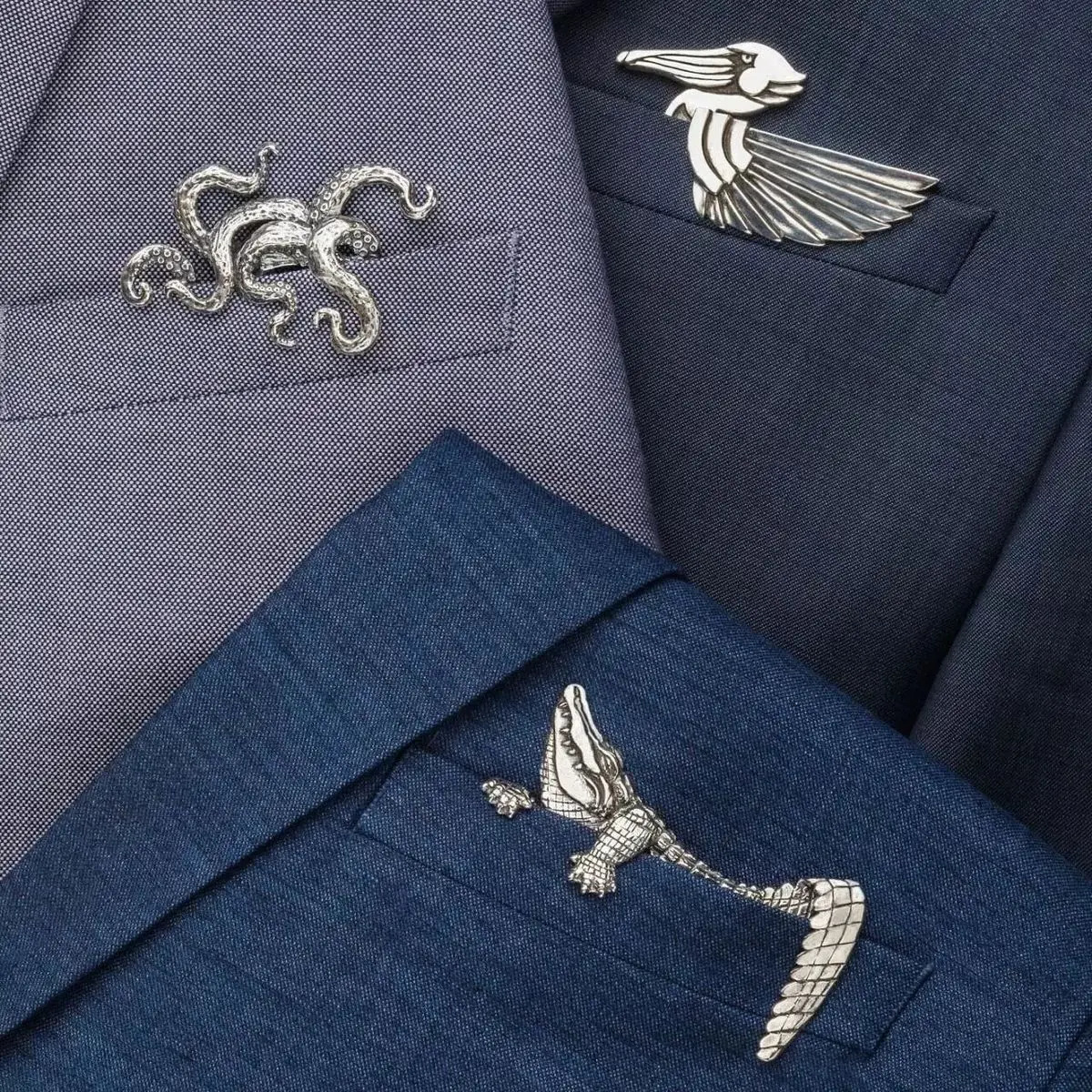 Retro Traditional Gentleman Suit Animal Shape Brooch Coat Collar Buckle Pin Decorative Shirt Badge 260403BJ - view 7