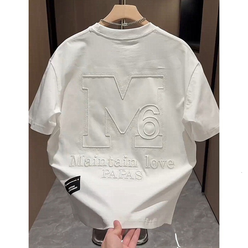 Designer Clothing 2026 - New Men's Fashionable Casual T-shirt With Eye-catching Embroidered Words It Is A Stylish And Trendy Short-sleeved Top