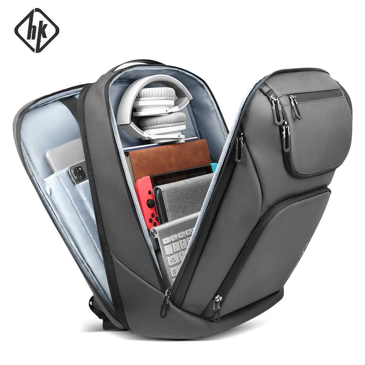 HK Travel Business Backpack for Men Large Capacity 17 Inch Laptop Backpack Multifunctional Anti-Theft Backpack Weekender Daypack C260406
