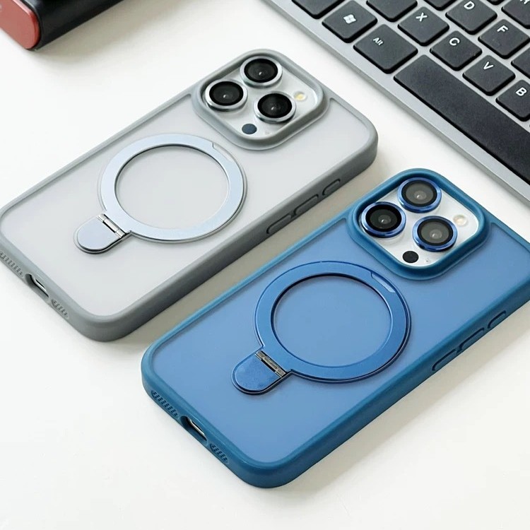 Applicable to iPhone17 matte skin magnetic suction bracket mobile phone case Apple 16 with lens film protective case 15