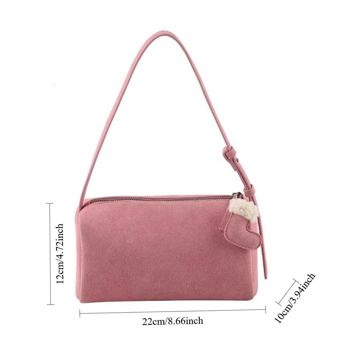 New Ins Chic Cylindrical Shape Women Crossbody Bag Small Attractive Pink Top Layer Pu Suede Leather Female Shoulder Bag C260406