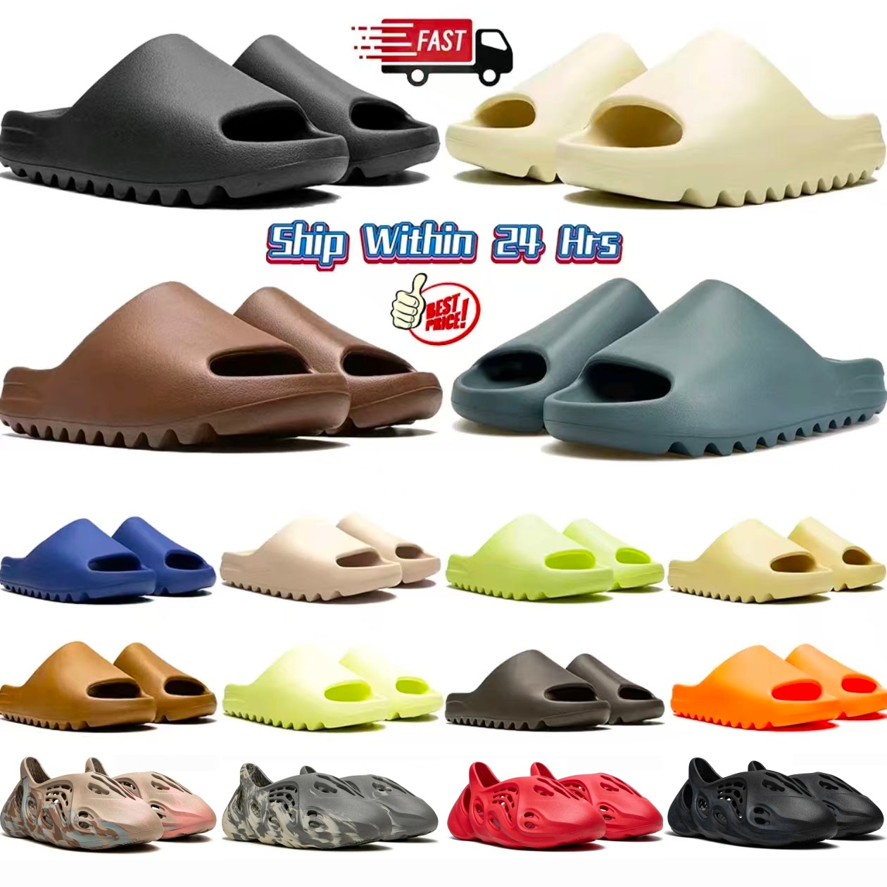 Designer Slides for Men Women Slippers Sandals Flax Desert Sand Resin Bone Slate Glow Green Slide Slipper Outdoor Summer Beach Sandal Womens Mens Shoes 36-45.