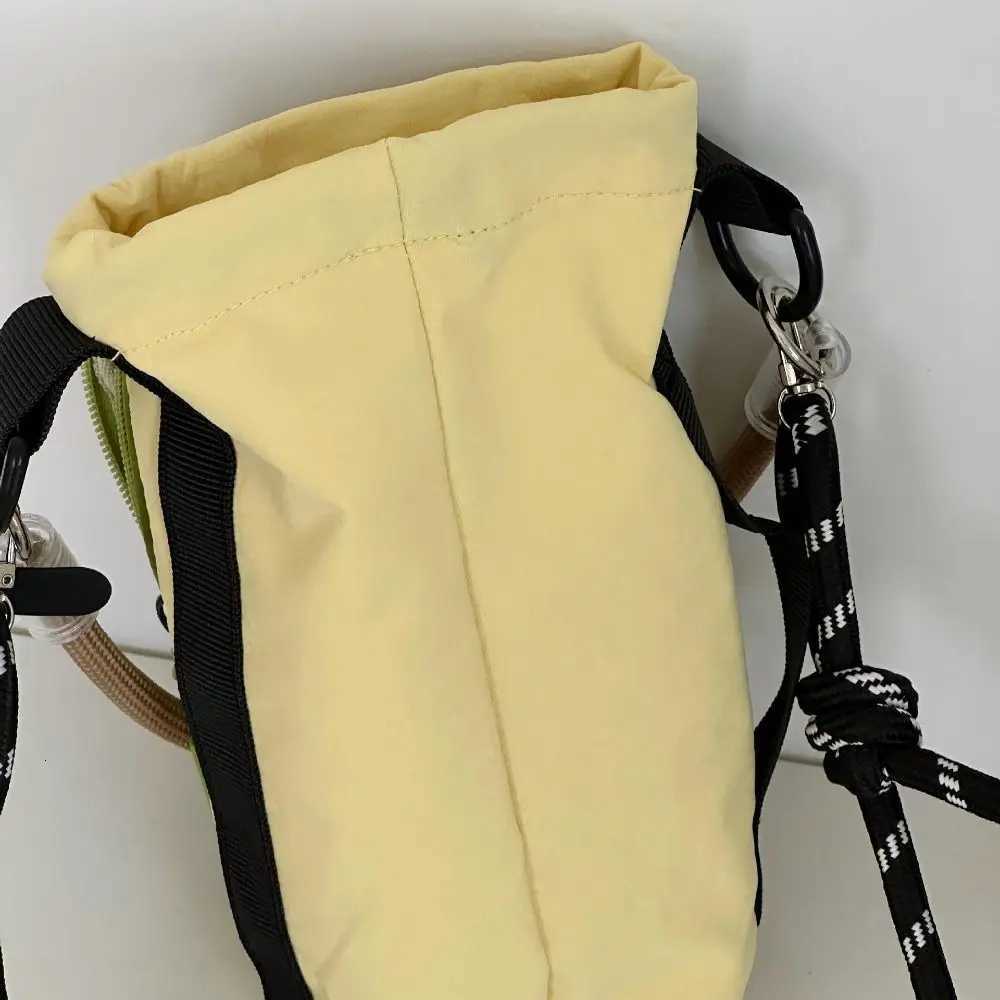 Sports Nylon Shoulder Bag Nylon Rope Coin Pouch Drawstring Crossbody Bag Korean Style Solid Color Mobile Phone Pack Outdoor C260406