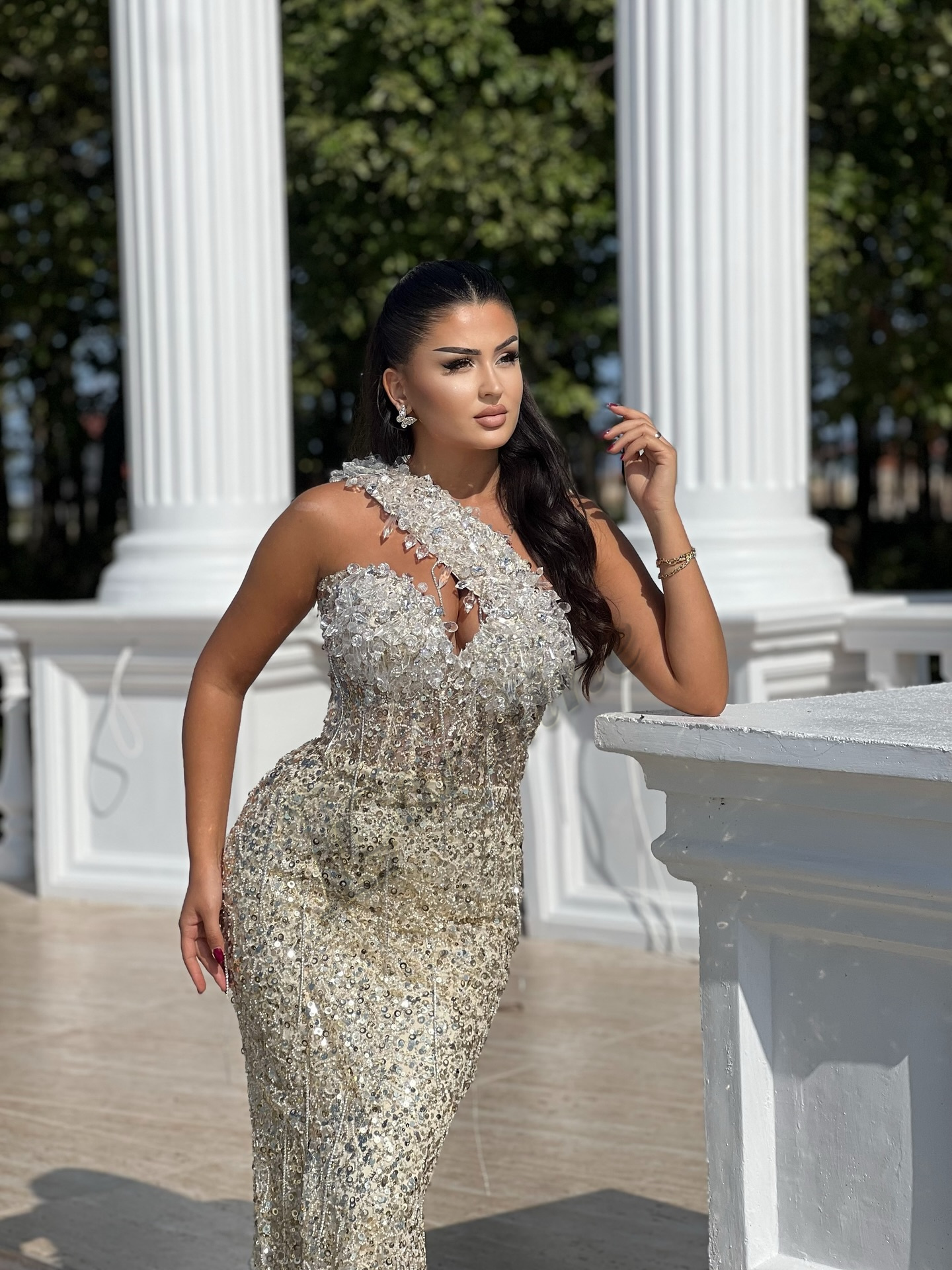 Glamorous One Shoulder Prom Dresses For Women Mermaid Beadings Gala Evening Party Gowns Dubai Vestido De Formatura Customized A06
