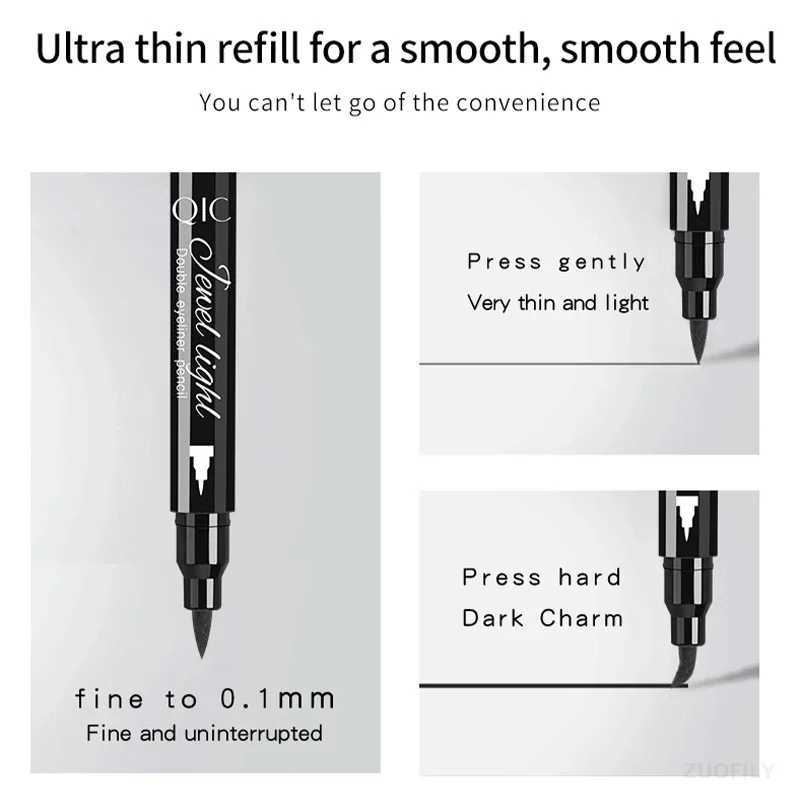 Double Head Moon Star Heart Liquid Eyeliner Pen Black Eye Liner Stamp Makeup Seal Eyeliner Pencil Waterproof Cosmetics H260406