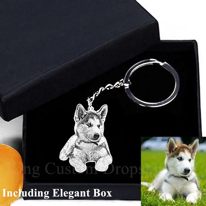Personalized Pet Keychain Custom Po Custom Dog and Cat Pendant Cute Necklace Memory Jewelry Lettering Gift 260403BJ - view 6