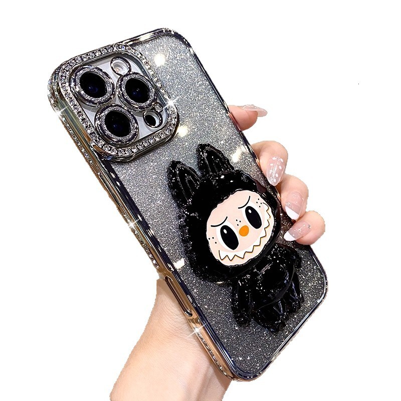 Luxury Designer 3D Cute Phone Case, Bling Rhinestone Glitter Protective Cover For Iphone 17 Pro Max 15 14 Purple Fashion Case