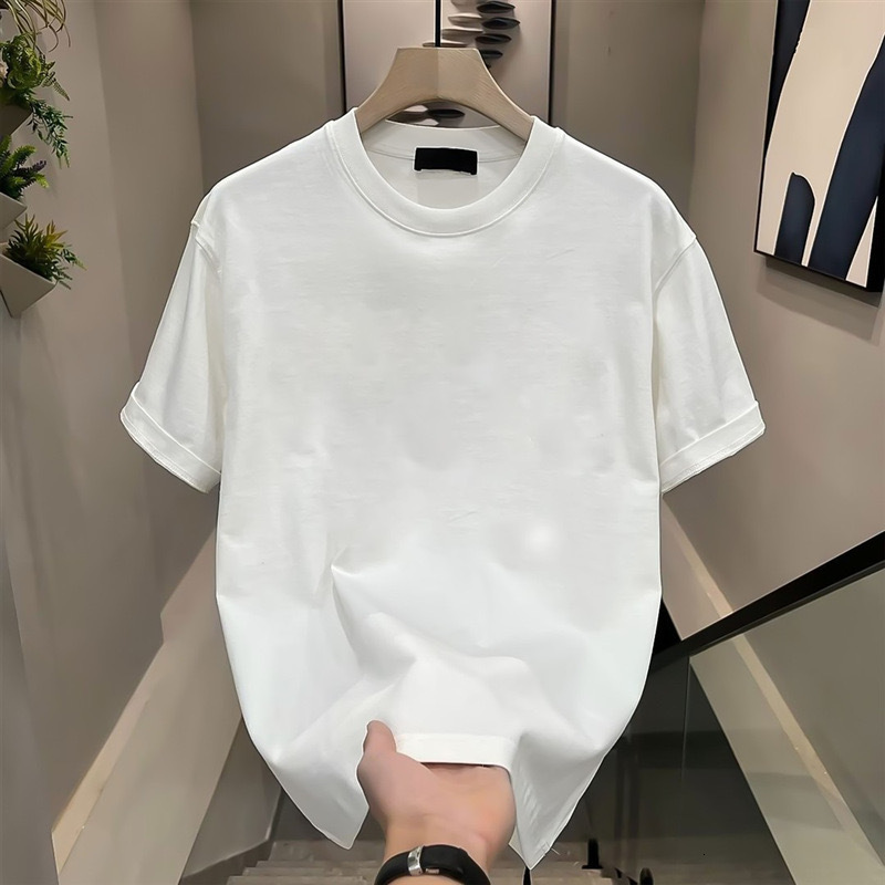 Designer Short-sleeved New Summer Style - High-end Pure Cotton Men's Breathable And Comfortable Casual Round-neck Short-sleeved T-shirt - Light L