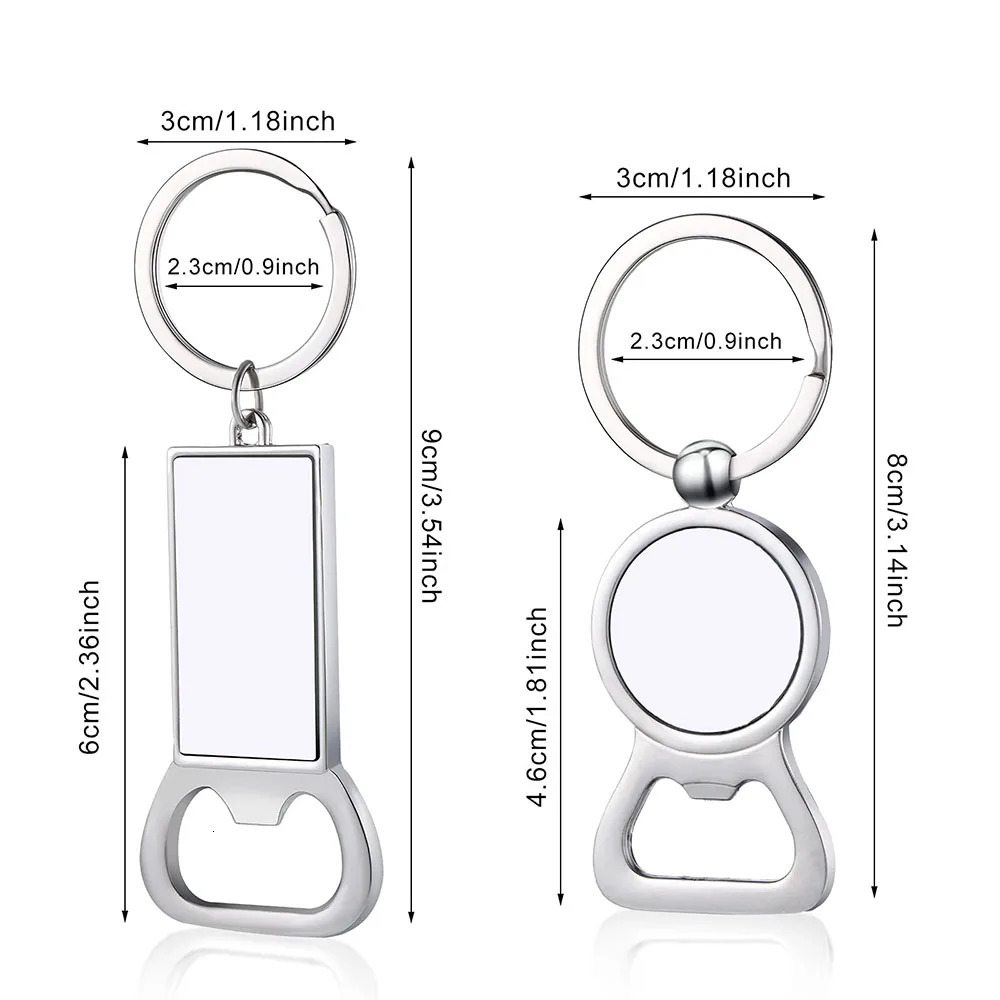10pcs Sublimation Blank Keychains Sublimation Metal Blank Bottle Opener Keychains Aluminum Heat Transfer Key Rings 260403wwBJ - view 3