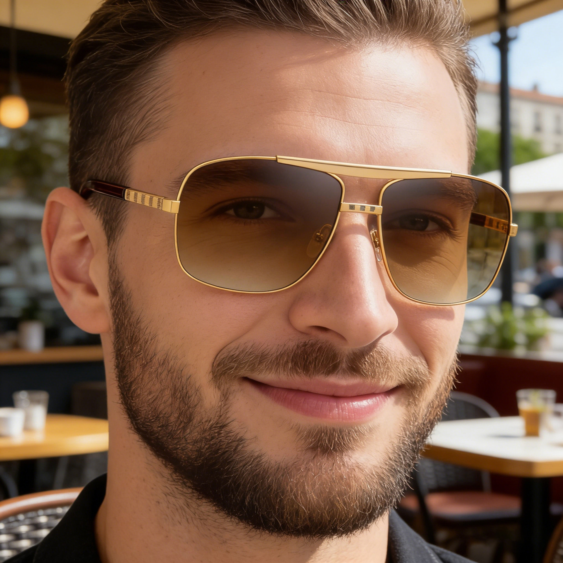 2026 New Vintage Retro Square Frame Sunglasses for Men, Street Style Fashion, Hot Item Shades - view 4
