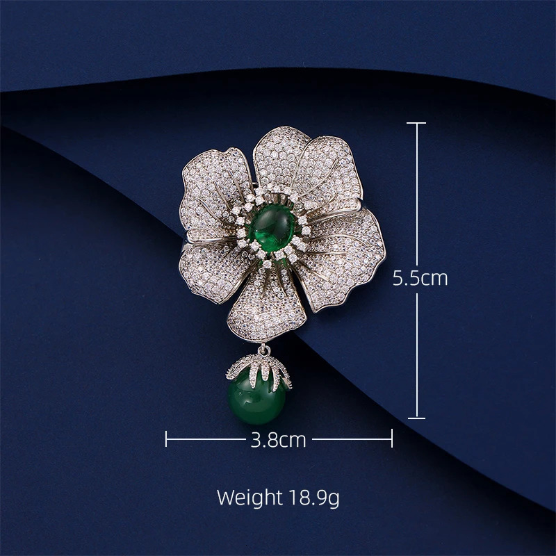 SUYU Chinese Fashion Temperament Womens Luxury Brooch Exquisite And Elegant Micro Inlaid Zircon Jewelry Decoration Holiday Gift 260403BJ - view 5