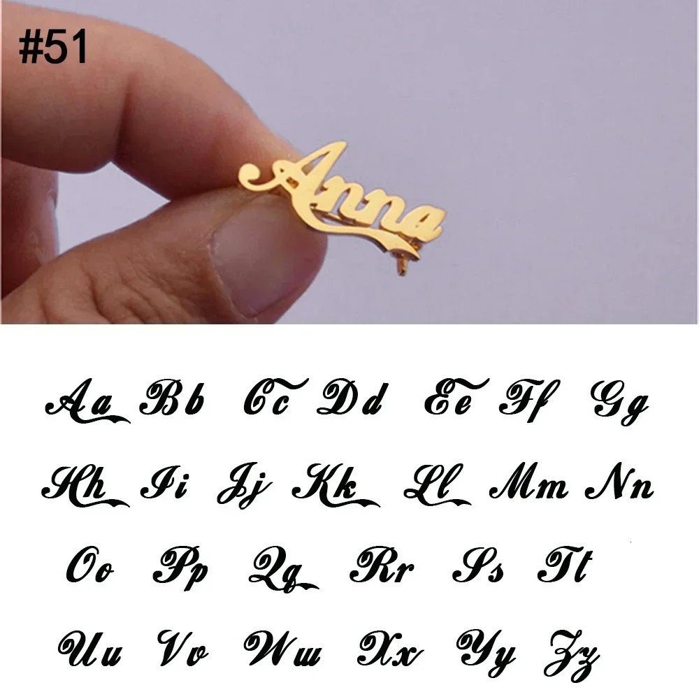 10Pcs Custom Name Brooch for Women Men Personalized Stainless Steel Customized Pins Nameplate Brooch Women Jewellery Gift 260403BJ - view 5