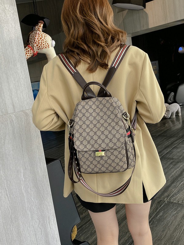 Large Capacity Fashionable Womens Backpack 2026 New Style Casual Versatile Printed Design Travel Bag Convertible Shoulder Bag free shipping