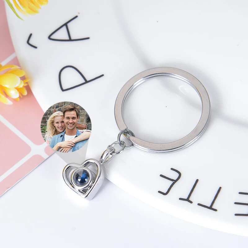 Personalized Po Projection Keychain Custom Heart Po Keyring Projection Keychain for Women Anniversary Memorial Gifts 260403BJ - view 5