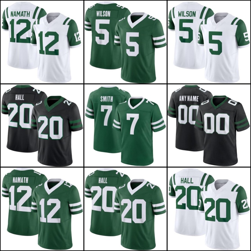 David Bailey Garrett Wilson Geno Smith Football Jersey Omar Cooper Jr Kenyon Sadiq Breece Hall Joe Namath Mason Taylor Membou Johnson II Fitzpatrick Cade Klubnik