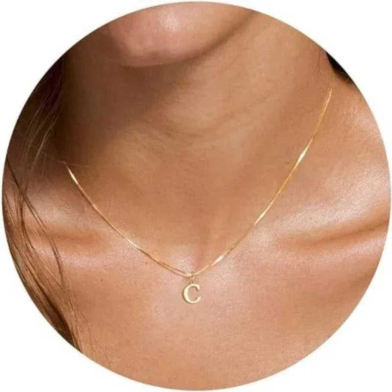 A-Z Initial Necklace 18K Gold Plated Necklace Cute Letter Stainless Steel Necklace for Women H260406
