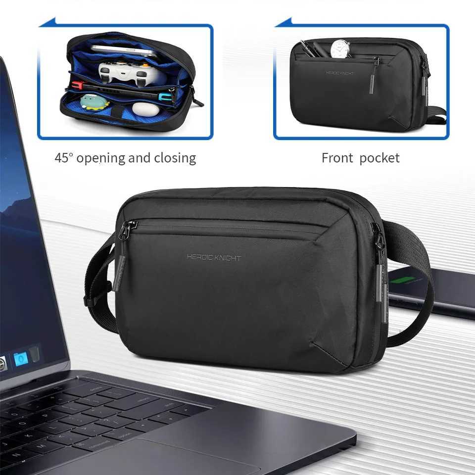 HcanKcan Mens shoulder bag Lightweight Crossbody Bag Multiple Pockets Waterproof X-Pac Fabric Travel Bag Portable Storage Bag C260406