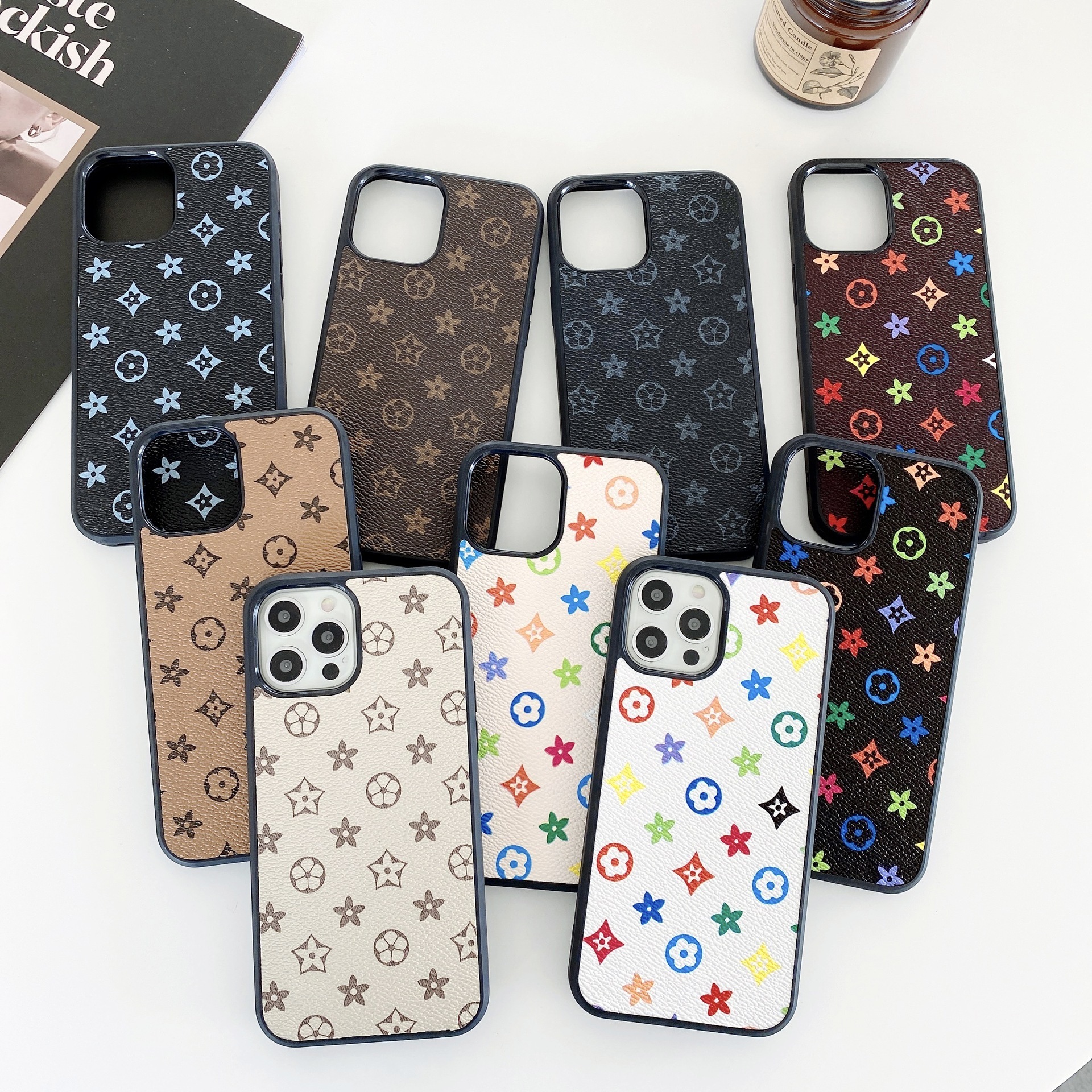 2026 New Designers' Luxury Collection Foreign Trade Suitable Iphone 15 Vintage Leather Pattern Phone Case, Apple 14 Pro Max Full Protection Anti-