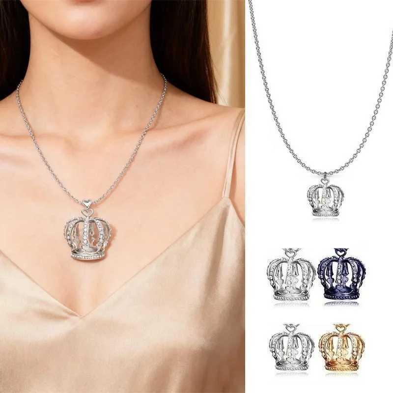 Crown Pendant Sweater Chain Necklace Large Size Clavicle Design Multiple Colors Elegant Fashion Jewelry Accessory for Women H260406