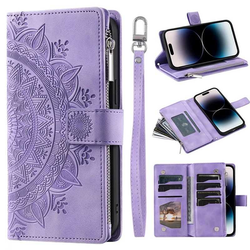 Luxury Zipper Wallet Case for iPhone 14 15 16 17 Pro Max Air 16E 13 12 11 Pro XR XS 7 8 SE Embossed Leather Card Slot Phone Bag C260406