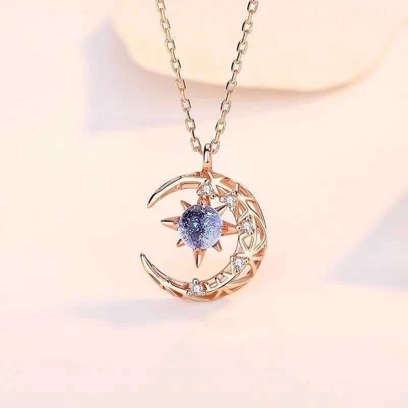 LATS Star Moon Pendant Necklaces for Women Simple Clavicle Chain Fashion Jewelry Accessories H260406