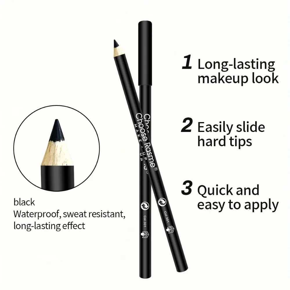 1Pc High Pigmented Eyeliner Pencil Hard Refill Smooth Black WoodenLiquid Eyeliner Eyebrow Pencil Long-Lasting Cosmetics Makeup H260406