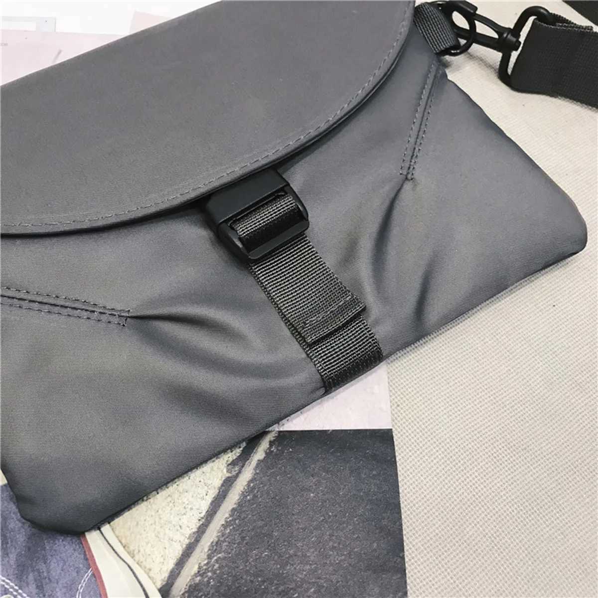 Korean Style Mens Crossbody Bag Street Fashion Chest Bag Womens Single Shoulder Bag Casual Small Bag for Daily Use C260406