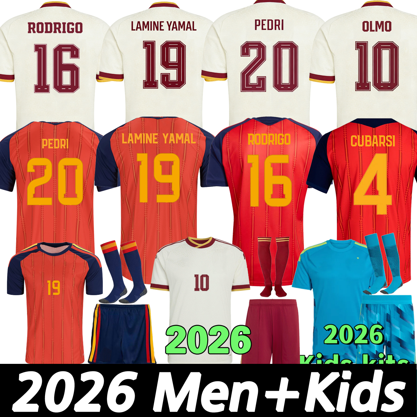 spain Jersey 2026 2027 Soccer shirts MORATA FERRAN CARVAJAL 26 27 National Team Football jersey Men Kids Kit LAMINE YAMAL Camiseta Espana RODRI OYARZABAL FINAL home