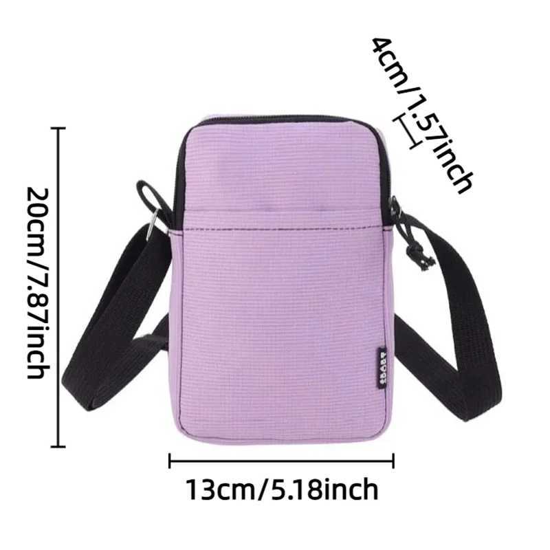 New Fashionable Mini Phone Pouch Square Vertical Tote Bag Simple Shoulder Bag Portable Lightweight Canvas Coin Crossbody Bag C260406