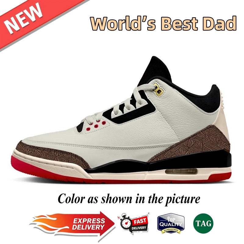 With Box j3 jump mans 3 3s Basketball Shoes Orange Citrus Worlds Best Dad True Blue Pure Money White Black Cement Family Affair Black Cat Men Womem tr