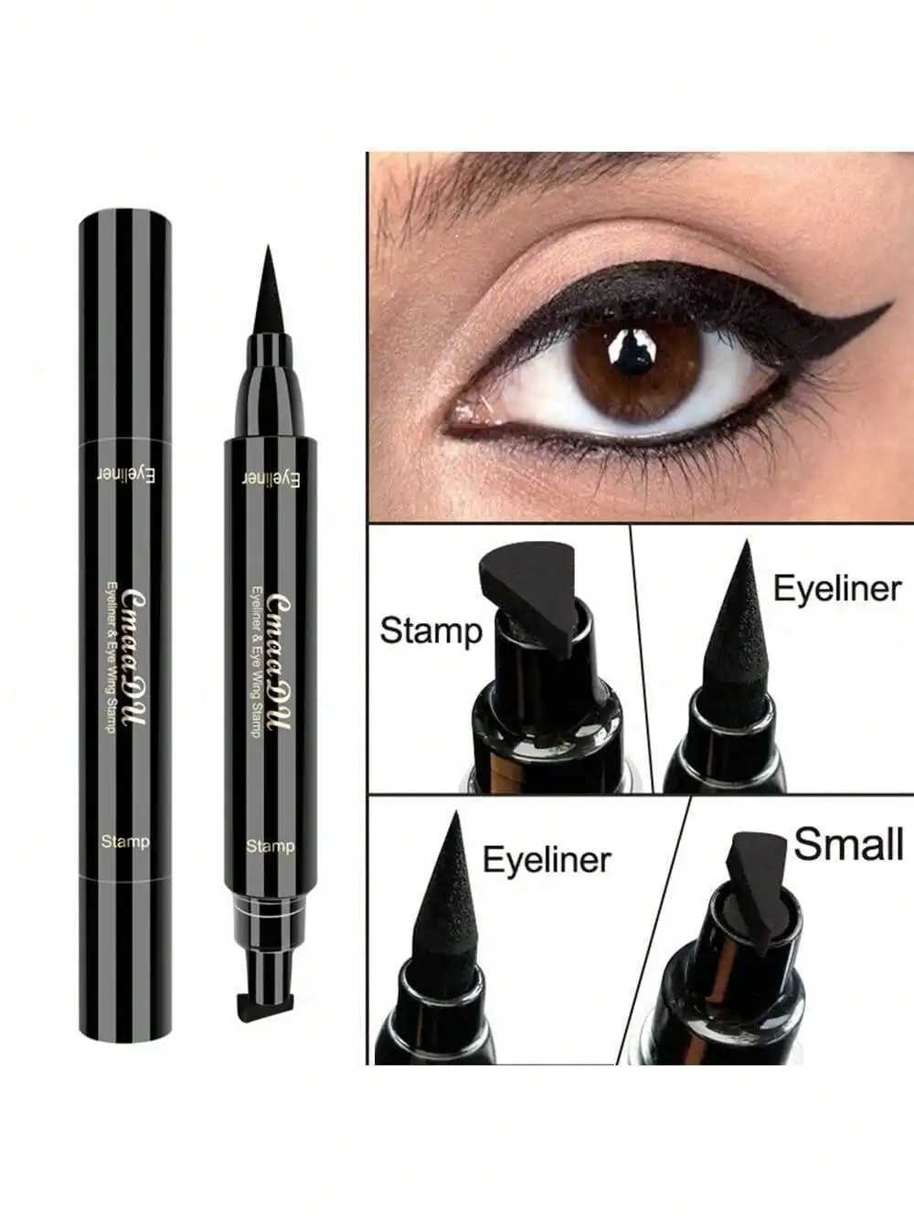 1 Pcs Black Wings Stamp Liquid Eyeliner Waterproof Smudge Proof Quick Dry Precise Tip Beginner Friendly Y2K Party Daily Makeup H260406