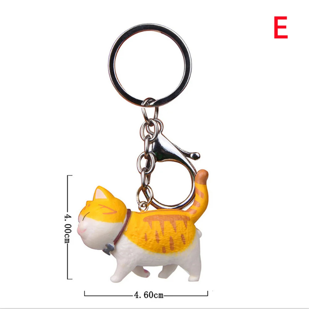 1PC Cute Cartoon Cat Pendant Key Rings Kitten Cat Key Chain Shake Head Car Bag Keychains Creative Jewelry Gift Fashion 260403BJ - view 4